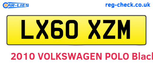LX60XZM are the vehicle registration plates.