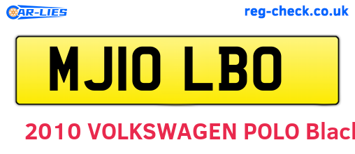 MJ10LBO are the vehicle registration plates.