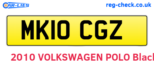MK10CGZ are the vehicle registration plates.