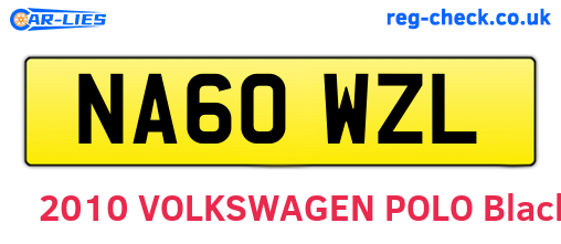 NA60WZL are the vehicle registration plates.