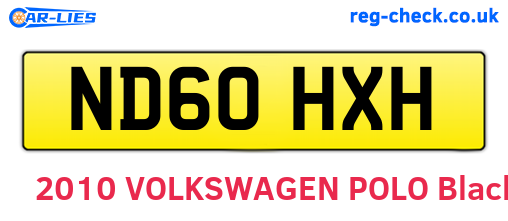 ND60HXH are the vehicle registration plates.