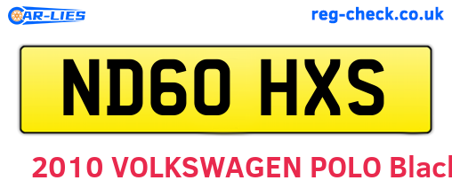 ND60HXS are the vehicle registration plates.