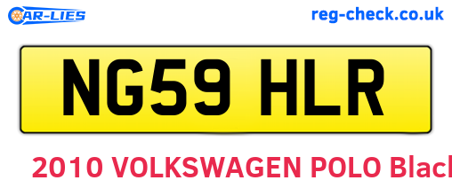 NG59HLR are the vehicle registration plates.