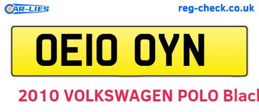 OE10OYN are the vehicle registration plates.