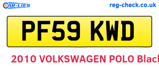 PF59KWD are the vehicle registration plates.