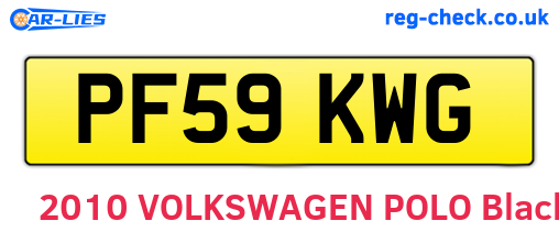 PF59KWG are the vehicle registration plates.