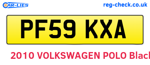 PF59KXA are the vehicle registration plates.