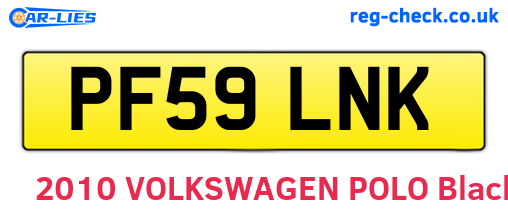PF59LNK are the vehicle registration plates.