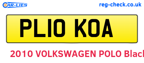PL10KOA are the vehicle registration plates.