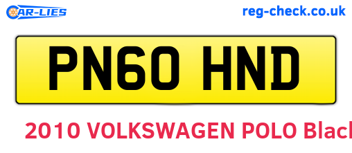 PN60HND are the vehicle registration plates.