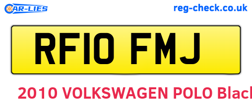 RF10FMJ are the vehicle registration plates.
