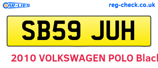 SB59JUH are the vehicle registration plates.