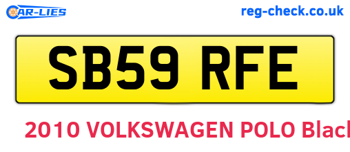 SB59RFE are the vehicle registration plates.