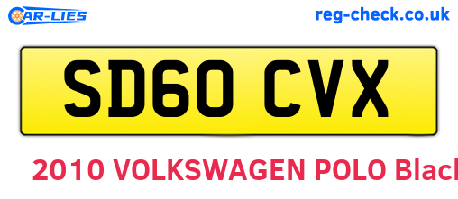 SD60CVX are the vehicle registration plates.