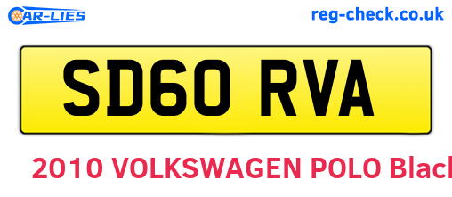 SD60RVA are the vehicle registration plates.