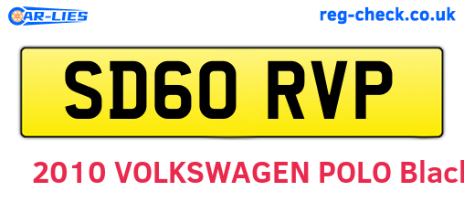 SD60RVP are the vehicle registration plates.