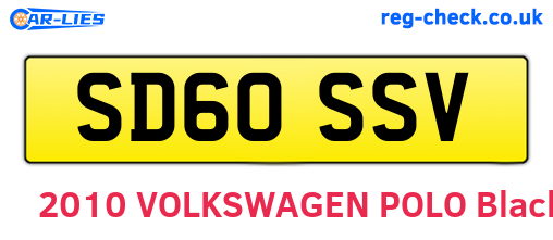 SD60SSV are the vehicle registration plates.