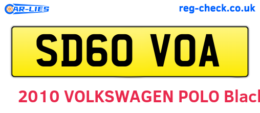 SD60VOA are the vehicle registration plates.