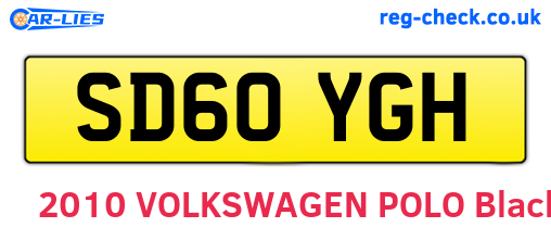SD60YGH are the vehicle registration plates.