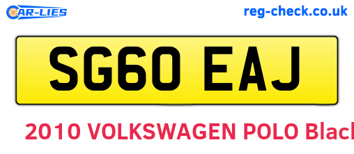 SG60EAJ are the vehicle registration plates.