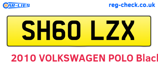 SH60LZX are the vehicle registration plates.