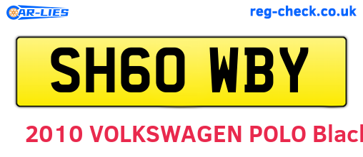SH60WBY are the vehicle registration plates.