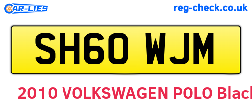 SH60WJM are the vehicle registration plates.