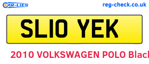 SL10YEK are the vehicle registration plates.
