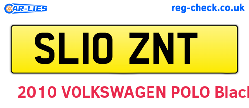 SL10ZNT are the vehicle registration plates.