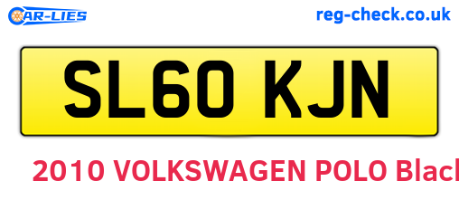 SL60KJN are the vehicle registration plates.