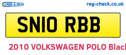 SN10RBB are the vehicle registration plates.