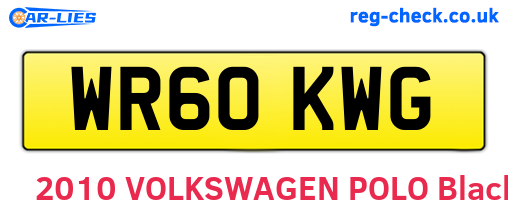 WR60KWG are the vehicle registration plates.