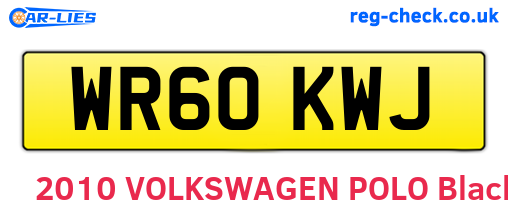 WR60KWJ are the vehicle registration plates.