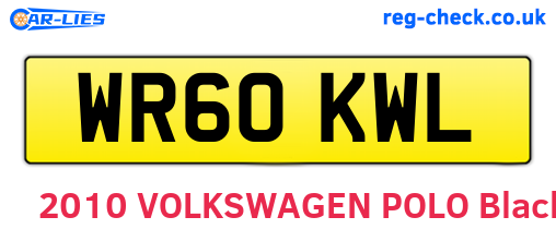 WR60KWL are the vehicle registration plates.