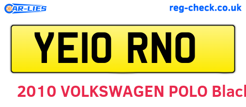 YE10RNO are the vehicle registration plates.