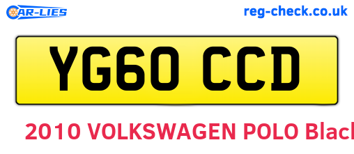 YG60CCD are the vehicle registration plates.
