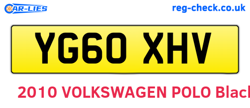 YG60XHV are the vehicle registration plates.