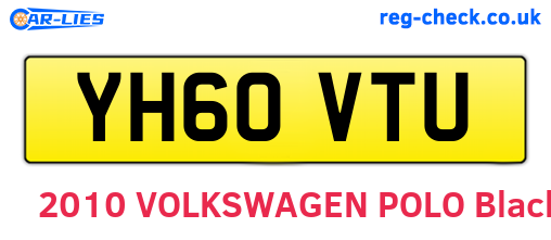 YH60VTU are the vehicle registration plates.