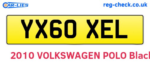 YX60XEL are the vehicle registration plates.