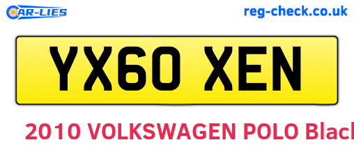 YX60XEN are the vehicle registration plates.