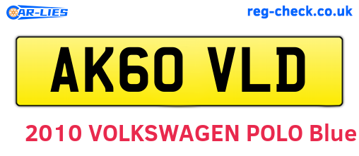 AK60VLD are the vehicle registration plates.