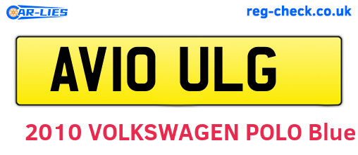 AV10ULG are the vehicle registration plates.