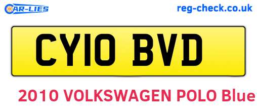 CY10BVD are the vehicle registration plates.