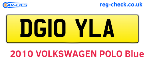 DG10YLA are the vehicle registration plates.