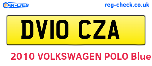 DV10CZA are the vehicle registration plates.
