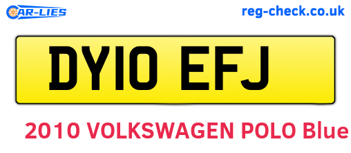 DY10EFJ are the vehicle registration plates.