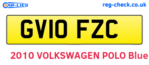 GV10FZC are the vehicle registration plates.