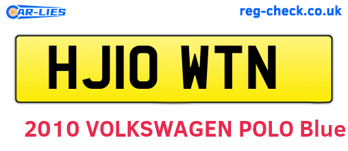 HJ10WTN are the vehicle registration plates.