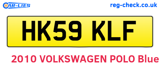 HK59KLF are the vehicle registration plates.