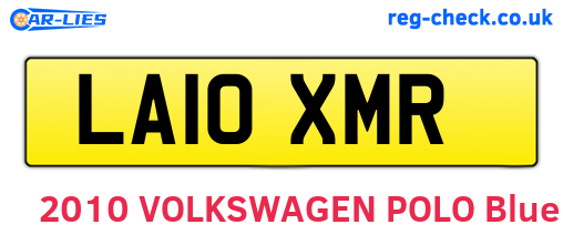 LA10XMR are the vehicle registration plates.